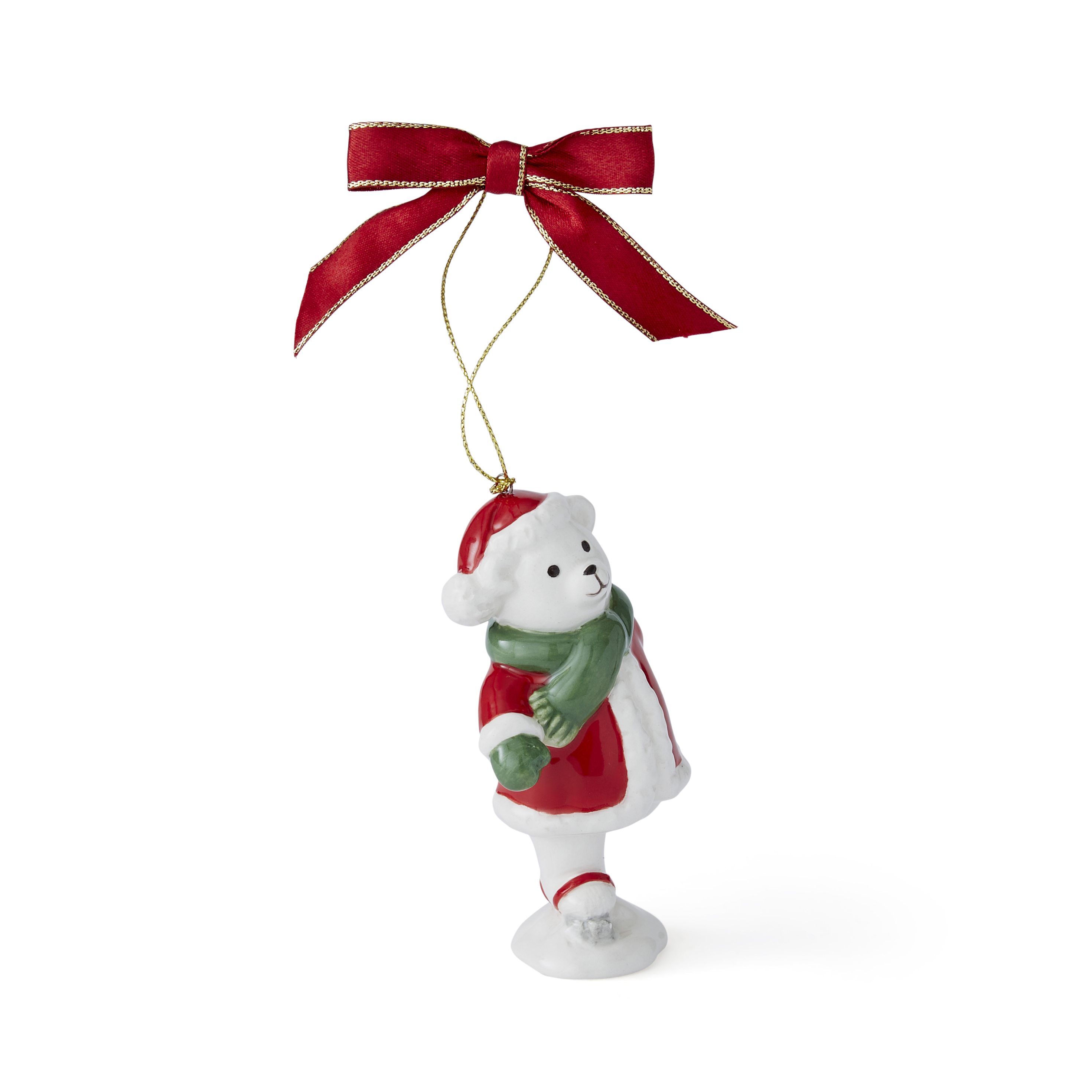 Christmas Tree Skating Teddy Ornament image number null